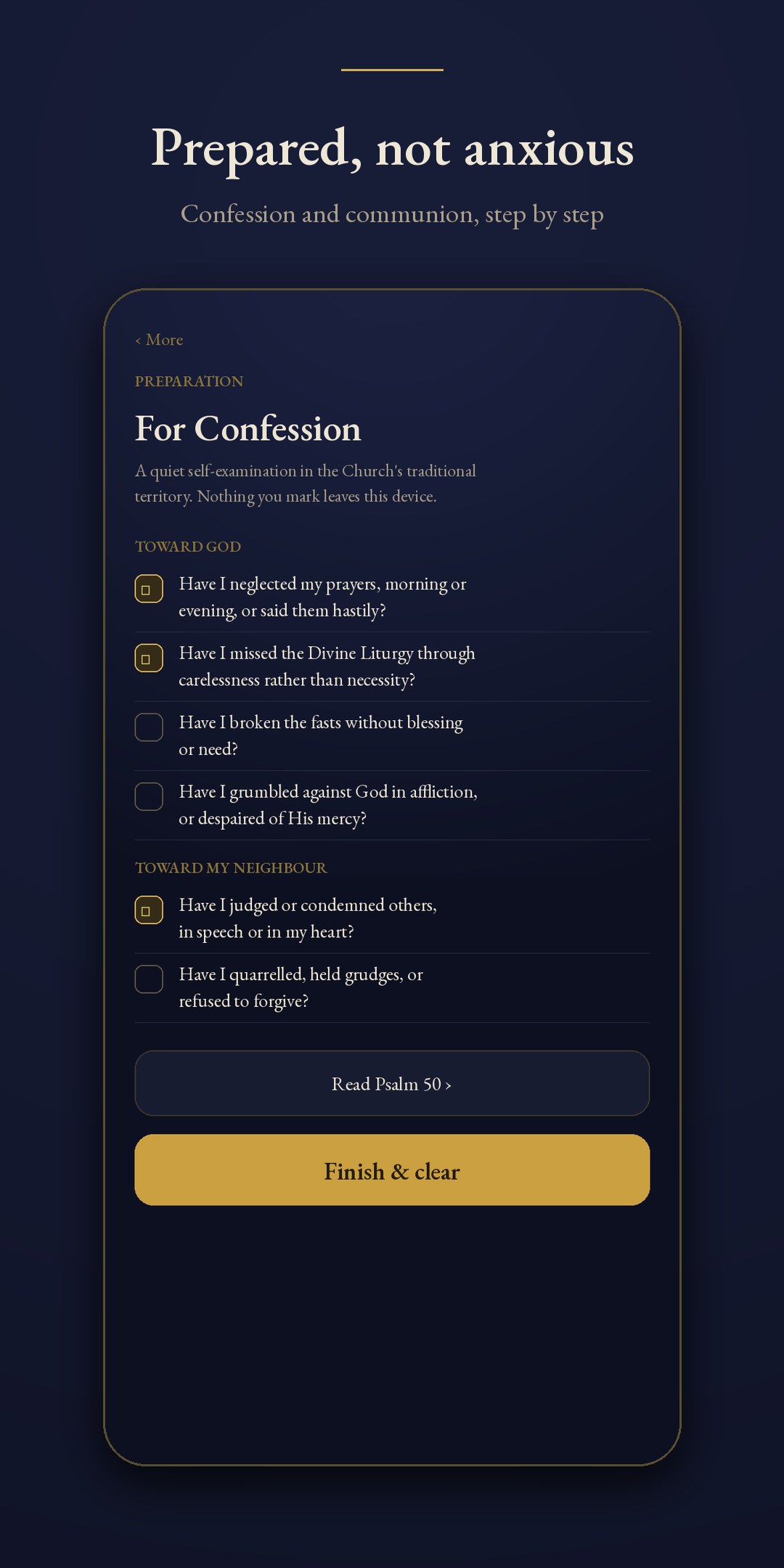 Prosfora guided preparation for Confession